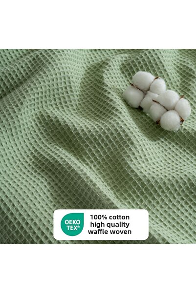 MYLASA HOME Pike Bedspread Single Waffle - 100% Cotton Lightweight 4 Seasons Airy High Quality Pikes