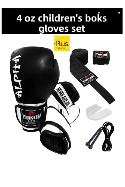 PLUSSPORT قفازات ملاكمة للأطفال 4-6 أونصة مجموعة قفازات ملاكمة فاخرة فاخرة من...