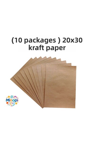 Minopi 10 Packs of Kraft Paper 90 Gr Straw Paper 20X30 Pack of 100