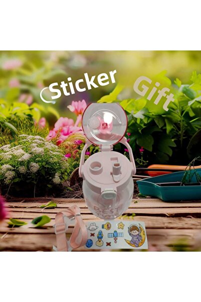 Relaxion , Imported Luxury Pink Flask/Water Bottle 1100 ml (450) with Mascot, Gift, Neck Hanger