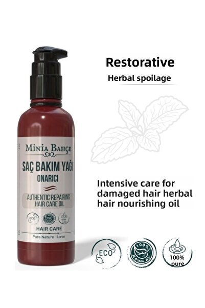 Minia Bahçe Bitki ve Sanat Atölyesi زيت إصلاح الشعر 100 مل - طبيعي 100% وخالي...