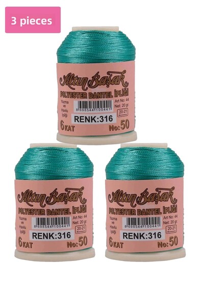 MKR 3 bucăți ață de broderie și dantelă Goldbaşak 20 gr - Royaleks - Nr.: 316