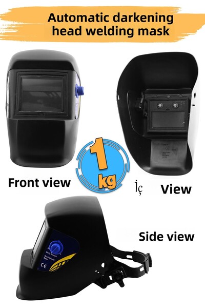 Badem10 Solar Powered Adjustable Auto Darkening Head Mask Welding Goggles with Visor Cartridge Din 9-13