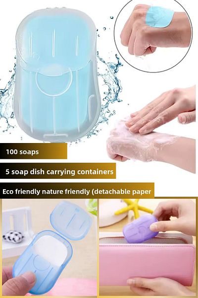 Hane Dostu 5 Sets of 100 Pieces of Water Soluble Travel Friendly Paper Soap