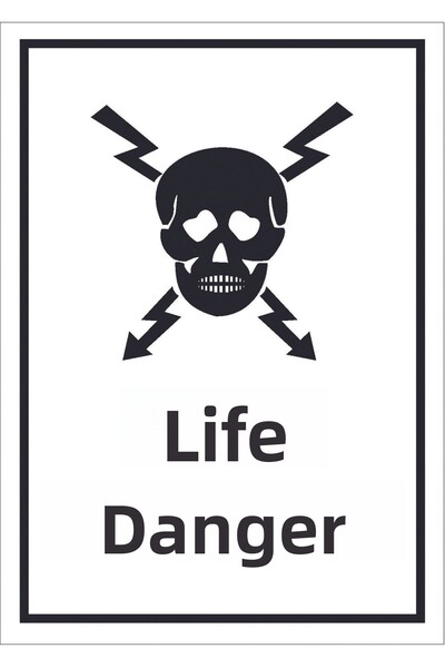 TELLGRAF Death Danger Written Sticker (10X15 cm 10 Pcs)