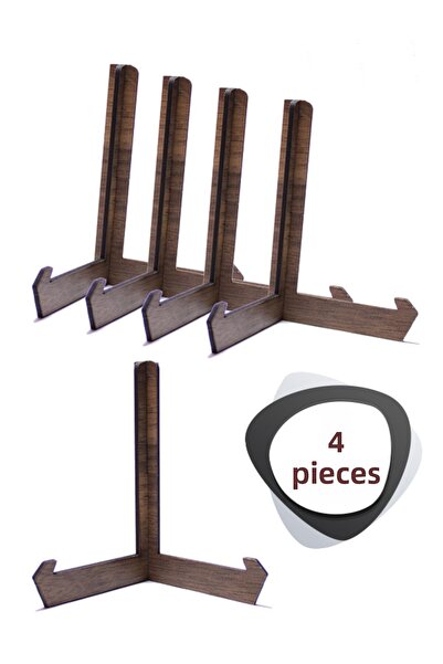 ouz dekor 4 Pcs Multipurpose Wooden Stand - Book Plate Photo Frame Stand Pedestal 20cm