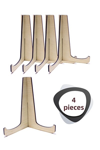 ouz dekor 4 Pcs Multipurpose Wooden Stand - Book Plate Photo Frame Stand Pedestal 20cm