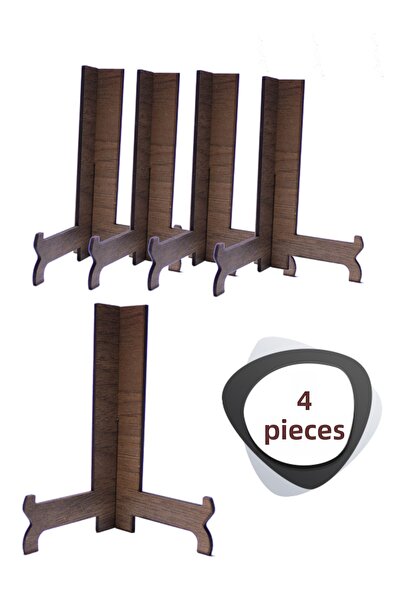 ouz dekor 4 قطع حامل خشبي متعدد الأغراض - حامل إطار صور على شكل طبق كتاب 20 سم