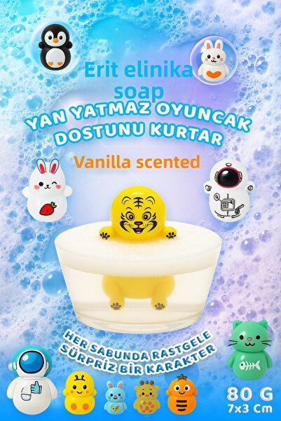 FANTASTİK SANAT ATÖLYESİ Fun Transparent Soap with Side Sleeping Toy |   Vanilla Scented |   Interactive Gift Product |   80 Grams
