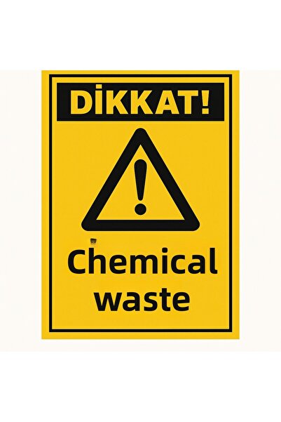 ünalgrup "علامة تحذير ""انتبه إلى النفايات الكيميائية"" مقاس 23 × 35 سم