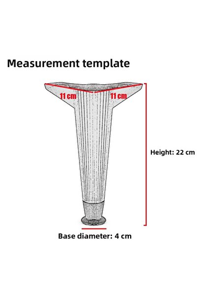 Badem10 Furniture Leg 22 cm White Gold Color Plastic Foot Sofa Armchair Feet Models