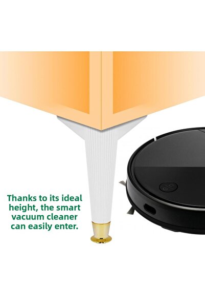 Badem10 Furniture Leg 22 cm White Gold Color Plastic Foot Sofa Armchair Feet Models