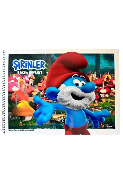 Polin Caiet de desene Smurfs, 25x35cm, spiralat, 15 coli