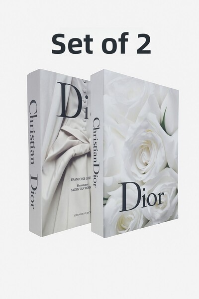 BayCazip 2-Piece Decorative Book-Looking Box Wedding Dress & White Rose Themed