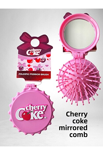 Alyas Aksesuar Cherry Coke Comb and Makeup Mirror