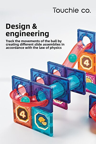 Touchie Co . Set of Building Blocks Magnetic Magnetic 72 Pieces with Magnets