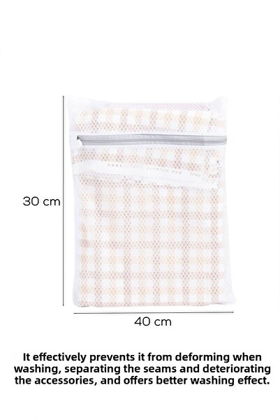 Porsima 3130 2-Piece Zippered Compartment Laundry Shoe Washing Net Anti-Deformation Bag Net 30X40 cm
