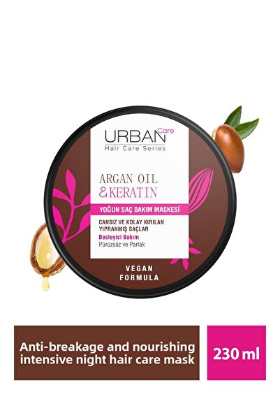 Urban Care Argan Oil & Keratin Intensive Hair Care Mask Special for Easy to Break Hair 230 Ml-vegan