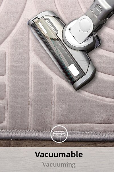 Bestekar Suvana Gray Large Size Non-Slip Base Modern Machine Washable Double Bathroom Mat Set