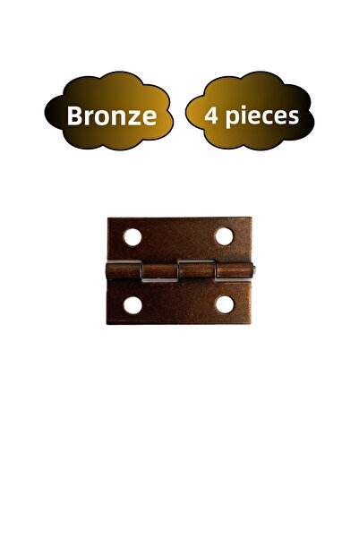 DSYapıAksesuar مفصلات صندوق أثاث تاڤل البرونزي (برونزي) (4 قطع) (العرض: 3 سم الطول: 2 سم)