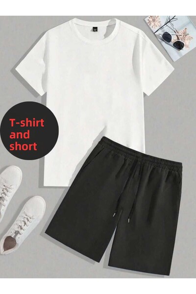 FUNSTYLE Set sport din 2 piese pentru bărbați cu gât rotund