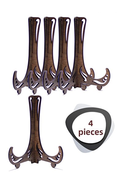 ouz dekor 4 Pcs Multipurpose Wooden Stand - Book Plate Photo Frame Stand Pedestal 15cm