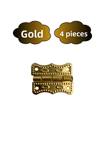 DSYapıAksesuar مفصلات صندوق أثاث باباتيا تافلا (ذهبي) (4 قطع) (العرض: 3 سم الطول: 2 سم)