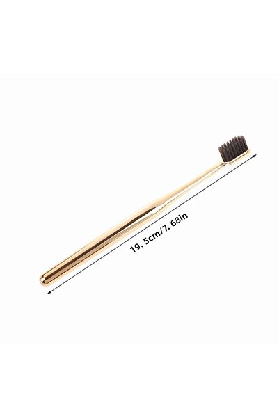 D23 KOZMETİK Gold Color Black Bristle Head Toothbrush (1 Pc)