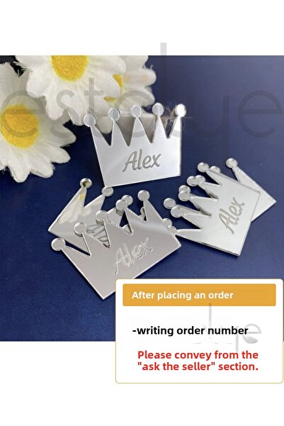 estölye نموذج تاج الملك - هدية طفل بلاكسي لاصق فضي اللون - 30 قطعة