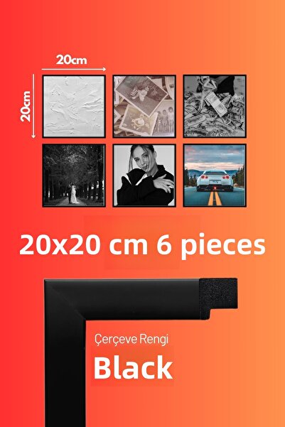 AtlasSG 21mm 6-Piece Frame Set 20X20 cm 6 Pieces Photo Picture Frame Wall Han...
