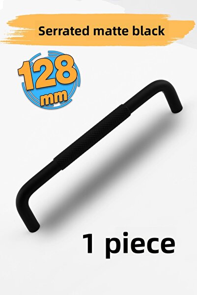 Badem10 Mâner din metal negru mat Uber 128 mm Sertar de mobilier Dulap de bucătărie Dulap Mânere moderne de acoperire