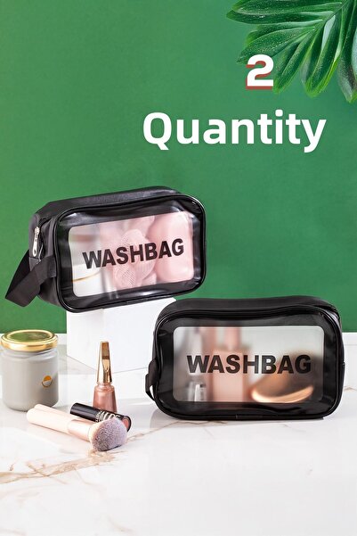 Porsima 3140 2-Piece Transparent Travel and Makeup Bag Waterproof Organizer Washbag 21X13Cm