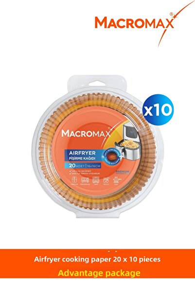 MACRO MAX Airfryer Baking Paper - 20 Pieces X 10 - 200 Pieces