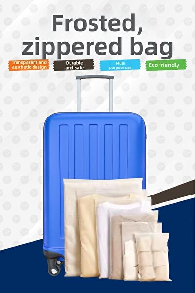 t tuğset etiket Suitcase and Closet Organizer Frosted Zipper Bag 10 Pieces 15 cm X 20 Cm-T1466