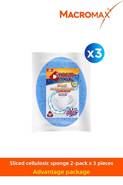 MACRO MAX Cellulosic Sliced ​​Sponge Set of 6