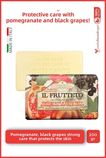 Nesti Dante إيل فروتتو صابون صلب الرمان والكشمش الأسود 250 جرام |   مضادات ال...