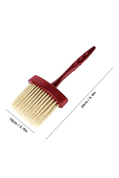 mirenza cosmetic Βούρτσα καθαρισμού λαιμού και σκόνης με ξύλινη λαβή – Μαλακές τρίχες κατάλληλες για χρήση σε κομμωτήρια και εσωτερικό αυτοκίνητο