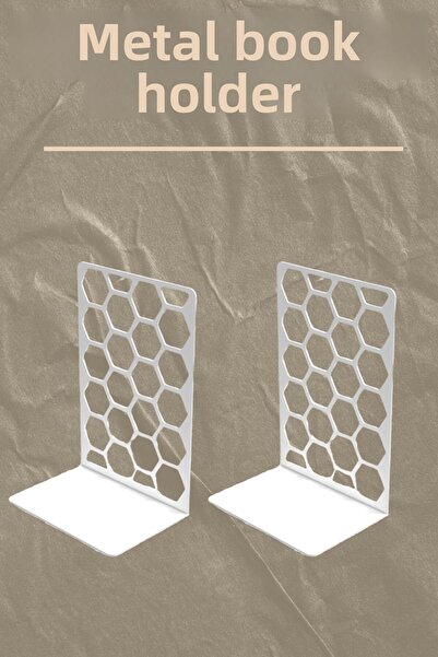 Home مجموعة حامل كتب معدنية للمنزل والمكتب ومسند ومنظمة مكونة من قطعتين، ديكو...