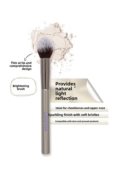 Lionesse Silver Collection Illuminating Brush 5140 -Professional Series, Cruelty Free