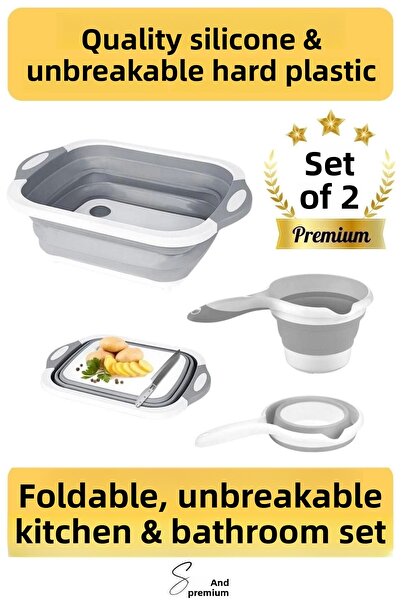Svein Multi-Purpose Premium Folding Cutting Board with Stopper Washing Basin ...