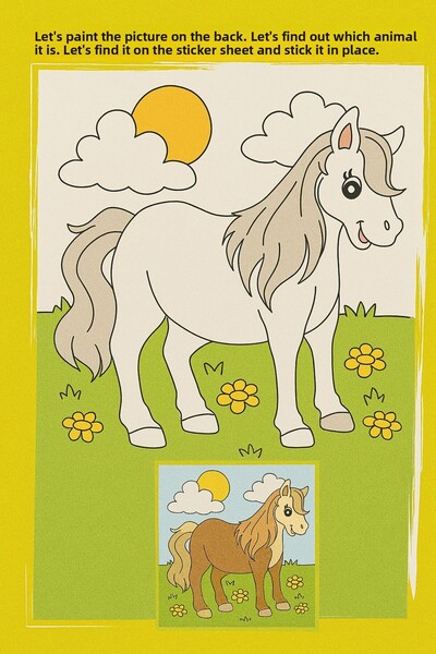 ANI OFİS KIRTASİYE A K Sticker Book with 60 Stickers Forests - Educational and Fun Animal Book for Kids