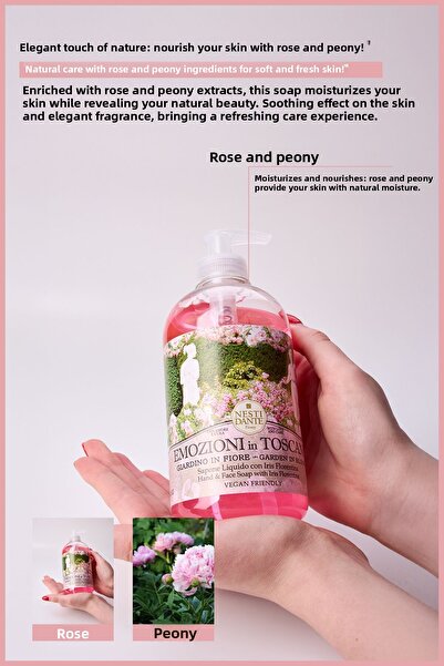 Nesti Dante Emozioni in Toscana Garden in Bloom Liquid Soap 500ml |   Moisturizer |   Rose, Peony