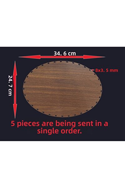 ASUDE HEDİYELİK قاعدة خشبية 34.6×24.7 سم، 5 قطع، صينية رادان من الخيزران، قاع...