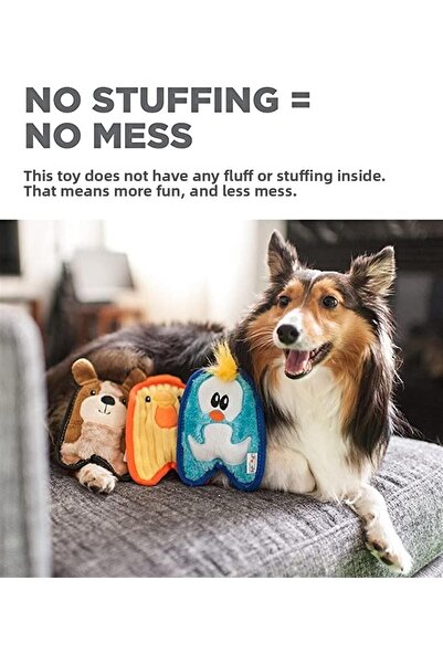 PetStages Outward Hound Invincibles Squeaky Plush Dog Toy Small - High Durability