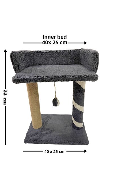 Komano Pontika Plush Textured Soft 2 Layer Sleeping-Playing Cat Scratching Board 55cm Soft Colors