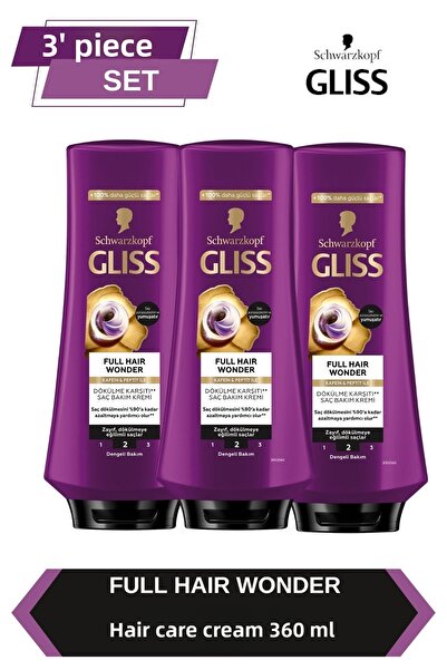 Gliss بلسم نيوتريبالانس ريبير المضاد لتساقط الشعر 360 مل 3 عبوات