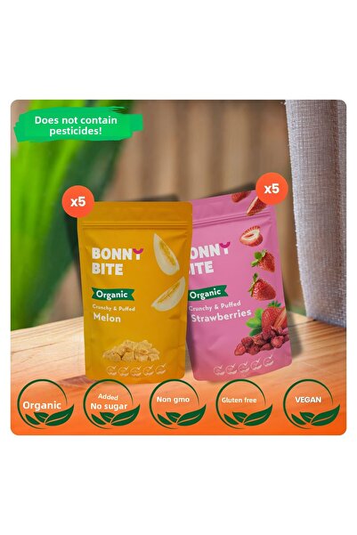 Bonny Bite بطيخ وفراولة طرية عضوية، عبوة من 10 قطع