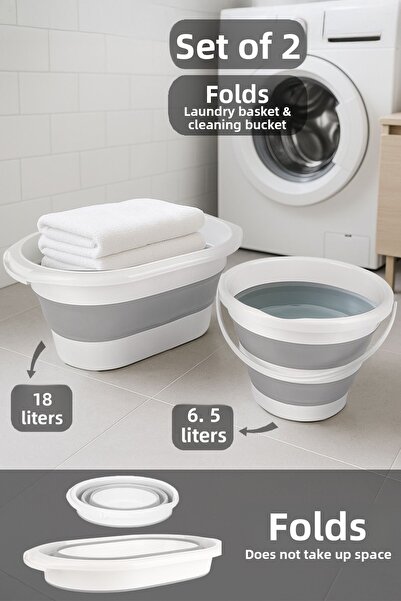 Meleni Home Καλάθι απλύτων - Γκρι - 0-19 L