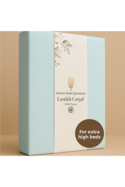 Strauss ملاءة سرير من القطن الممشط المرن مقاس 40 سم من Home Premium 100% قطن 150 جرام/م2 OEKO TEX