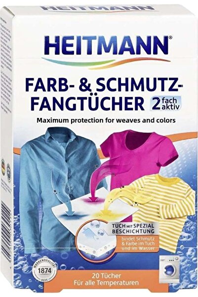 HEITMANN مناديل مبللة لحماية الألوان والأوساخ 2+1 10 قطع